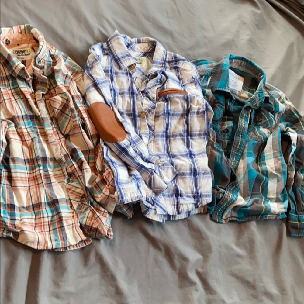 4T boy button up shirt lot of 3
